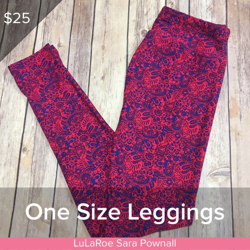 LuLaRoe OS Leggings-pink and navy